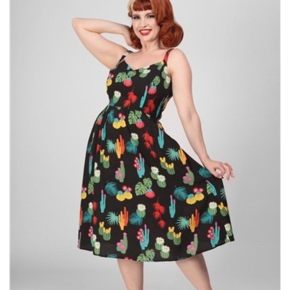 Collectif Womenswear Nana Cacti Forest Swing Dress